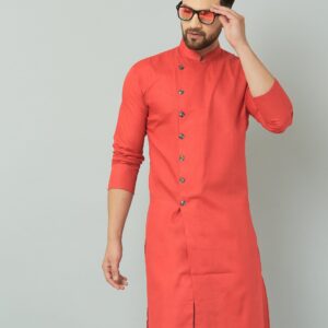 Traditional Indian kurta, loose-fitting garment.