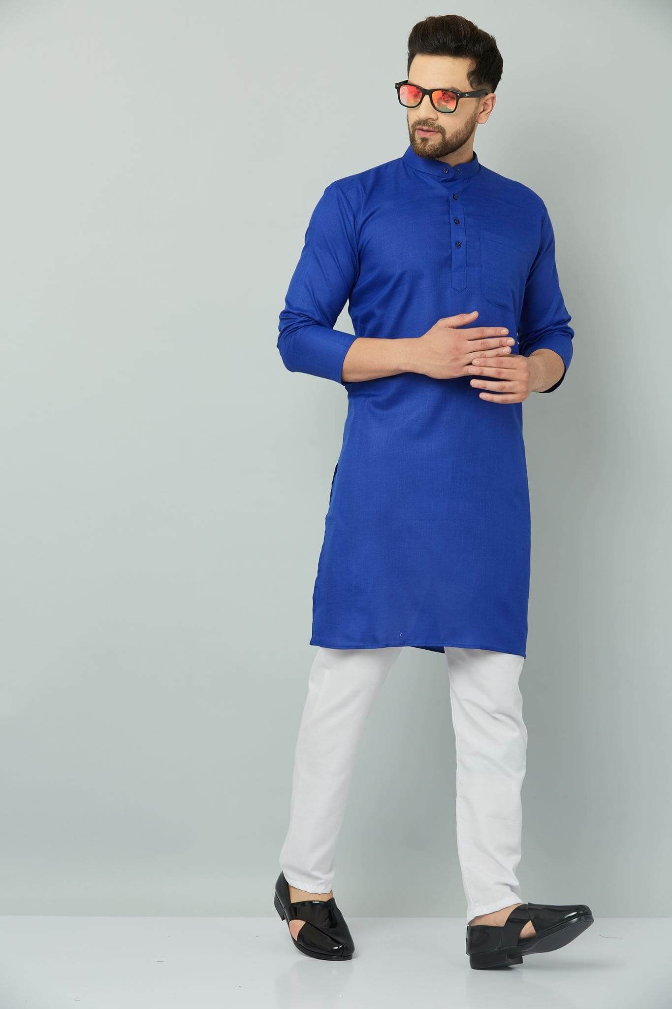 p (9)-min Stylish blue kurta set for men, perfect for a classy look.